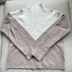Colorblock Mock Neck Knit Sweater